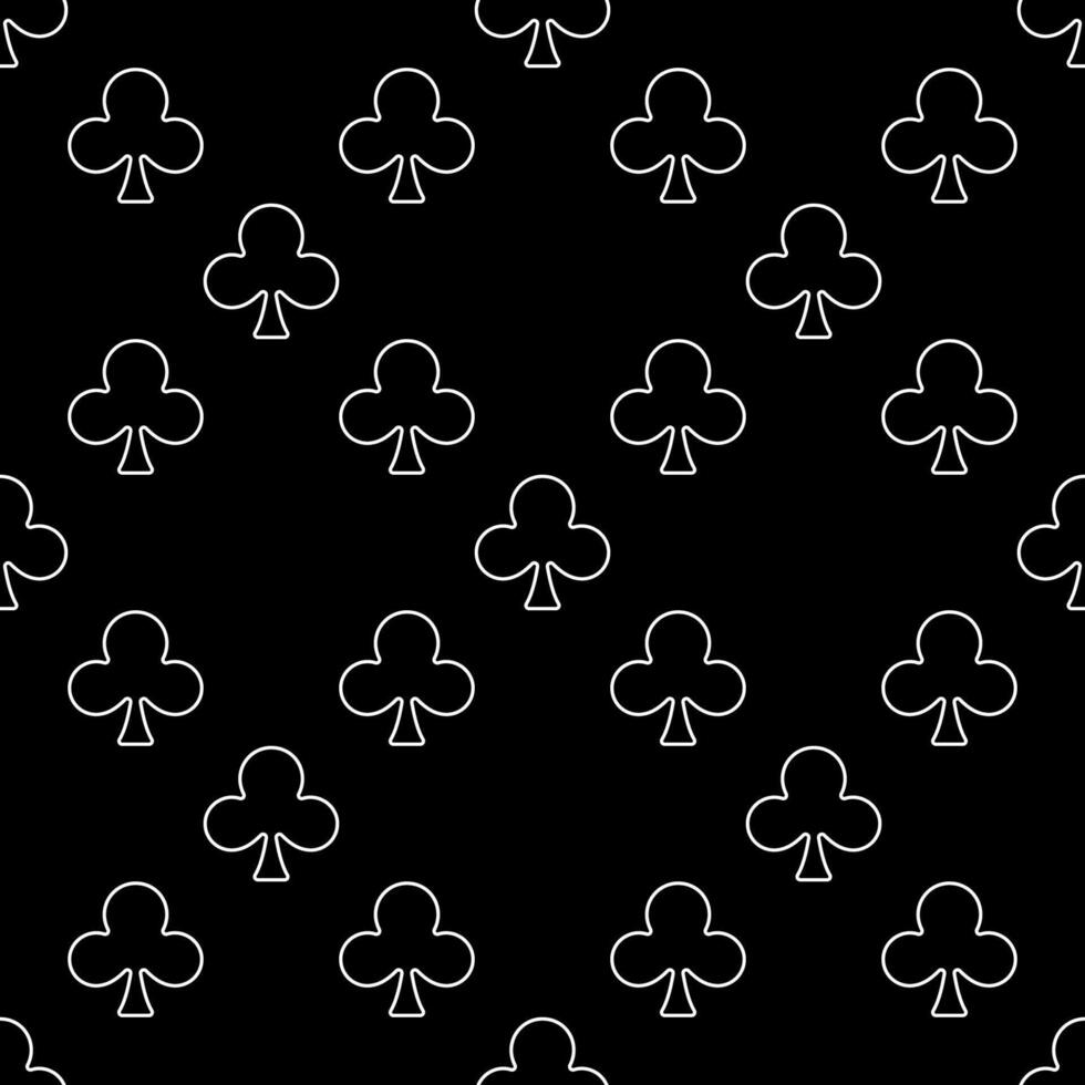 Clubs Playing Card Suit linear minimal seamless pattern or background vector
