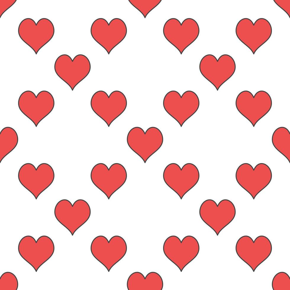 Hearts Card Suit red minimal seamless pattern or background vector