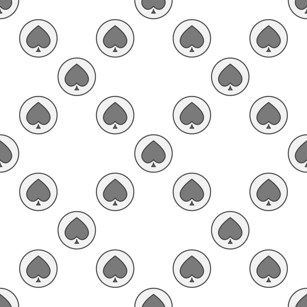 Spades Card Suit in Circle colored seamless pattern or background vector