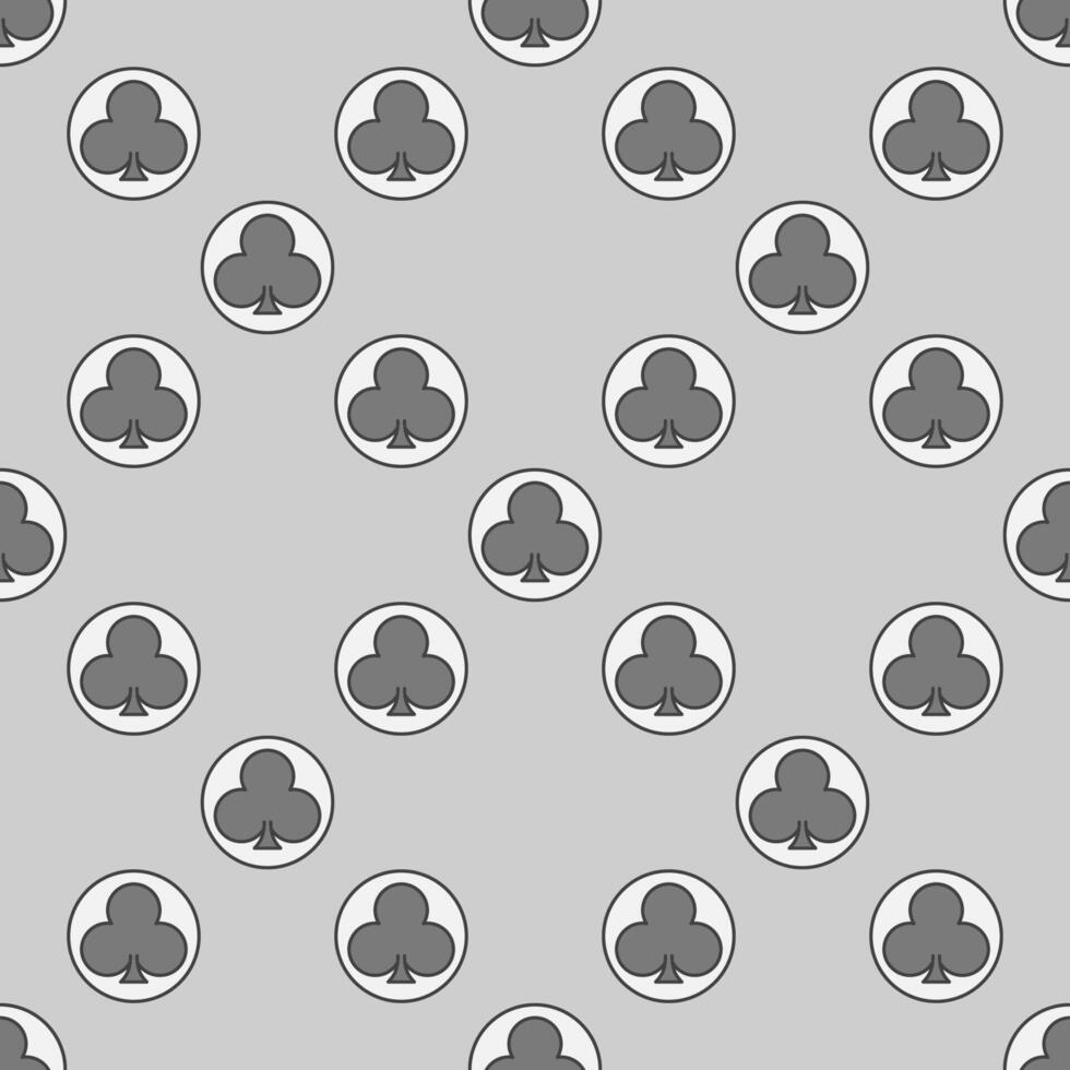 Circle with Clubs Playing Card Suit colored seamless pattern vector