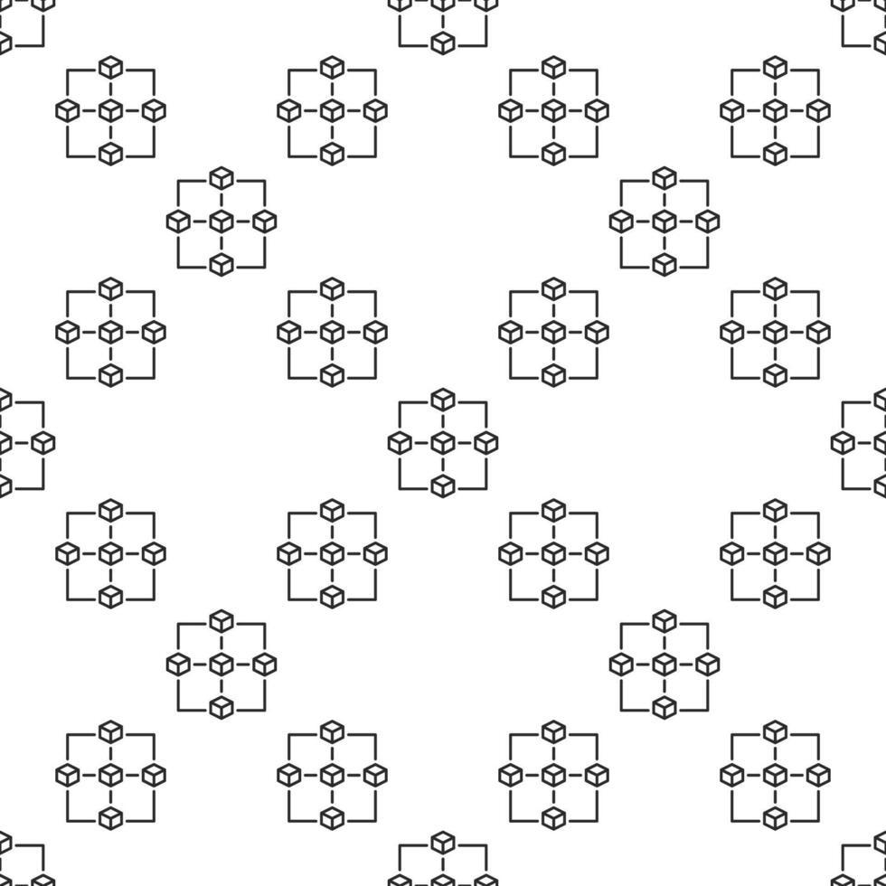 Block Chain line seamless pattern - Five Blockchain Blocks background vector