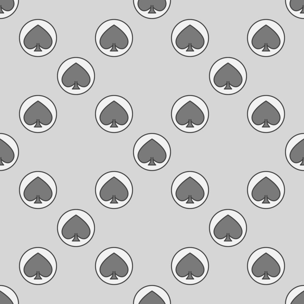 Circle with Spades Card Suit colored seamless pattern vector