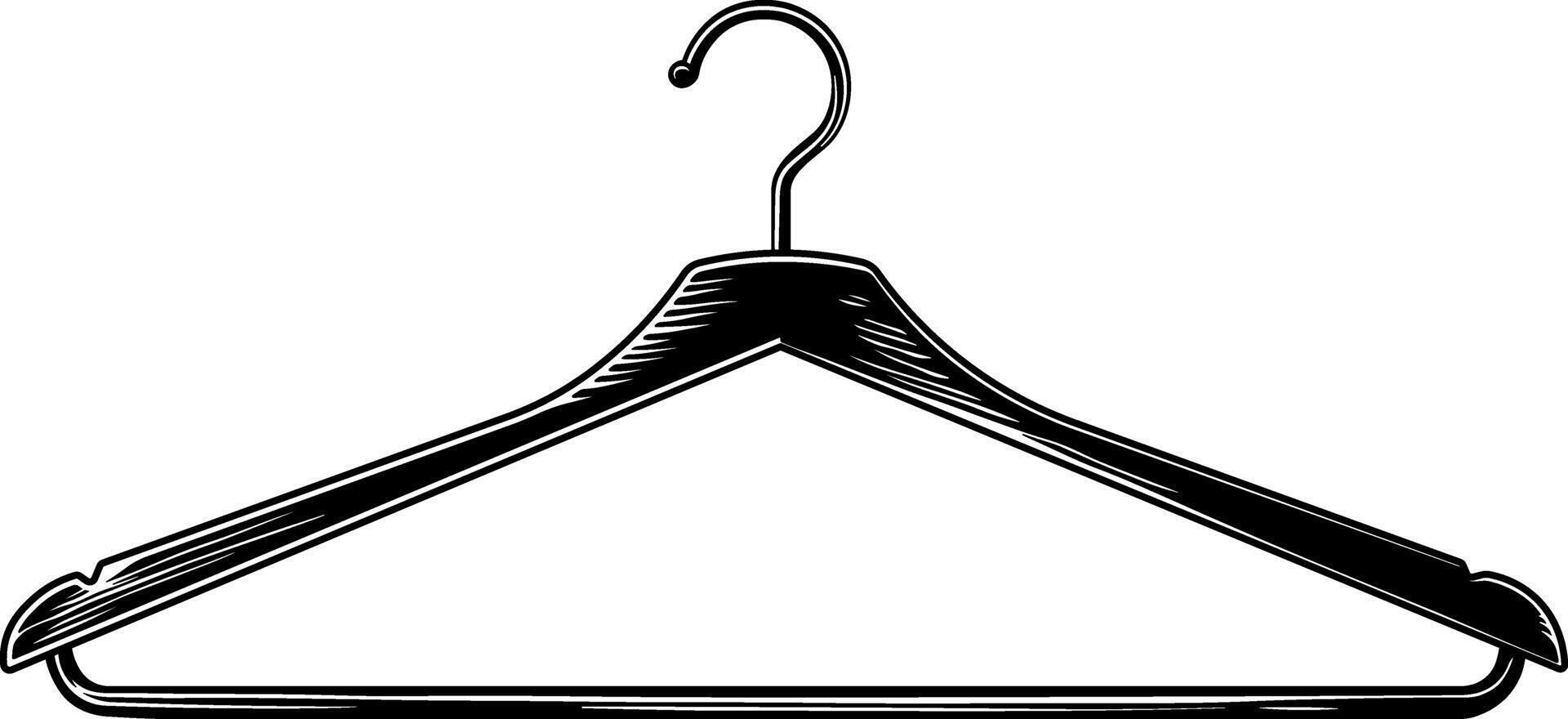 black and white clothes hanger without background vector