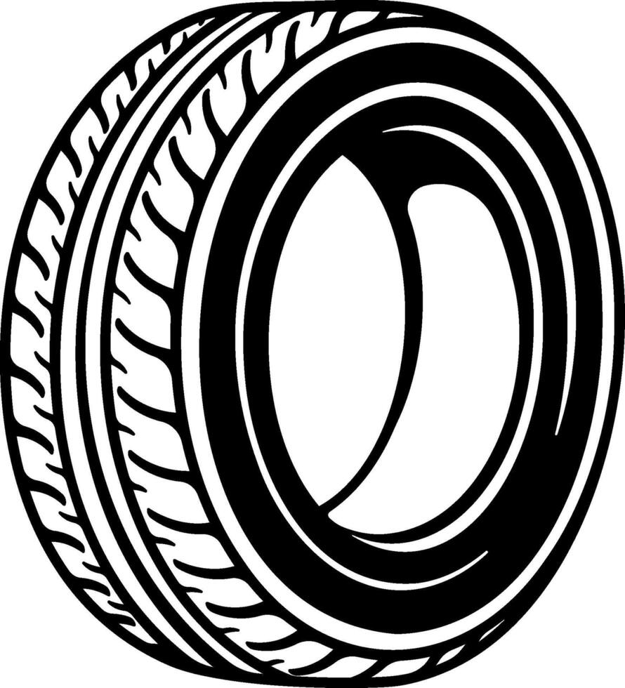 black and white tire or car wheel without background vector