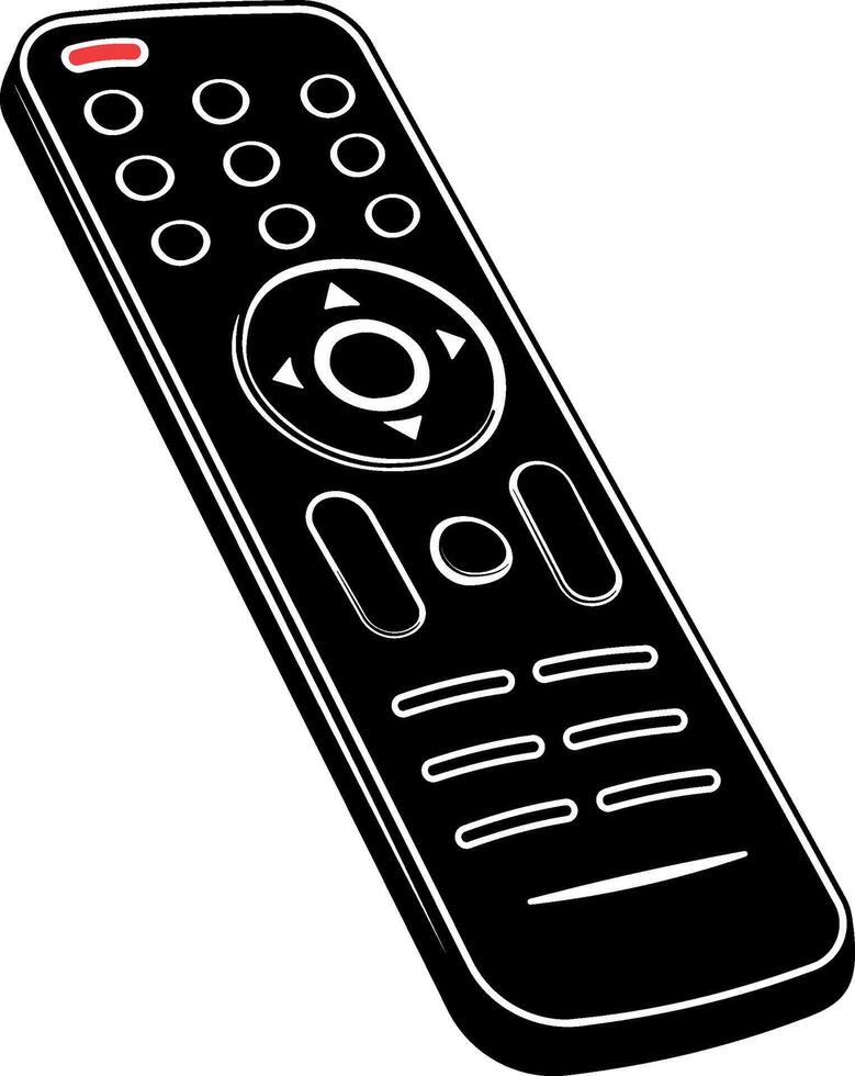 black tv remote control without background vector