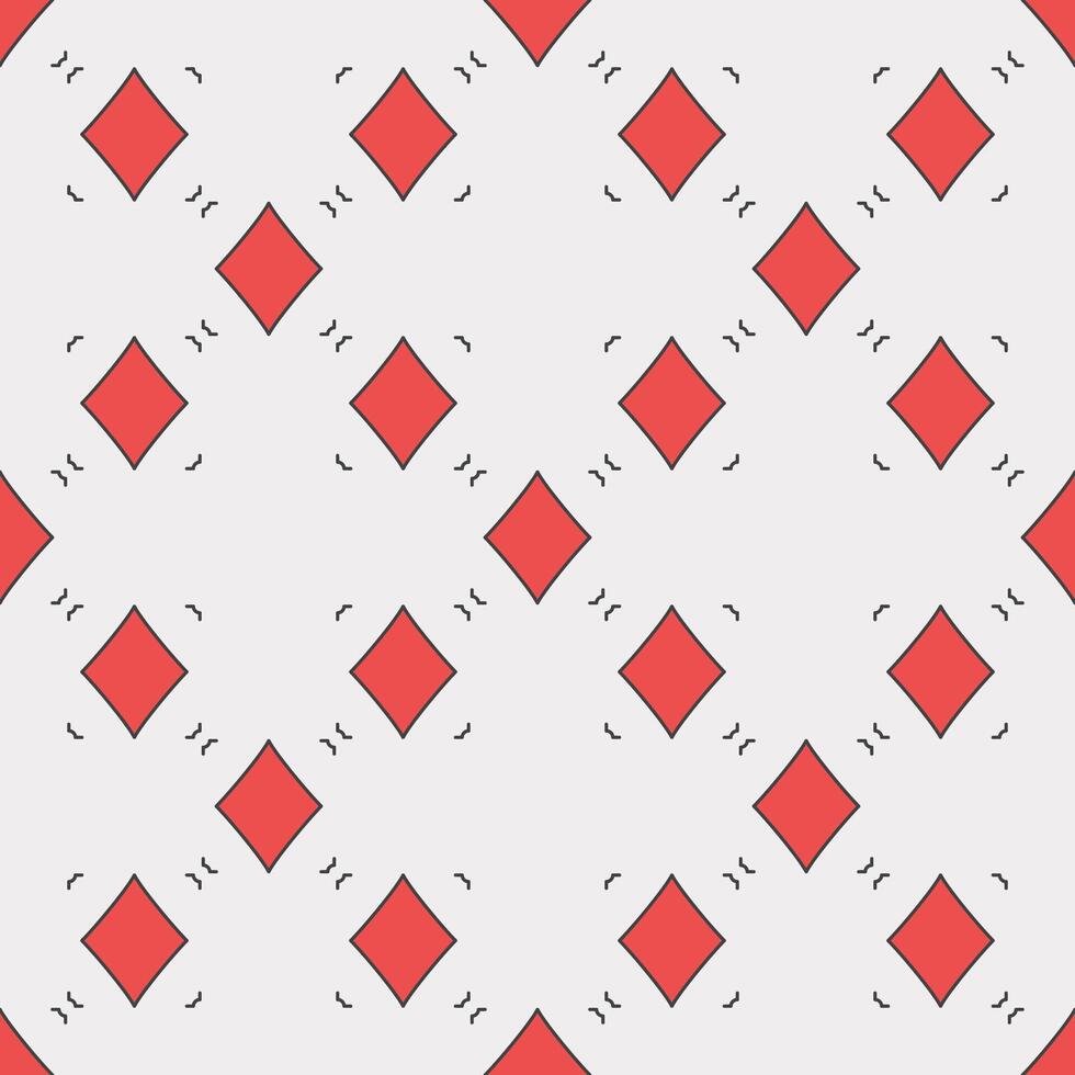 Diamonds Card Suit simple colored seamless pattern or background vector