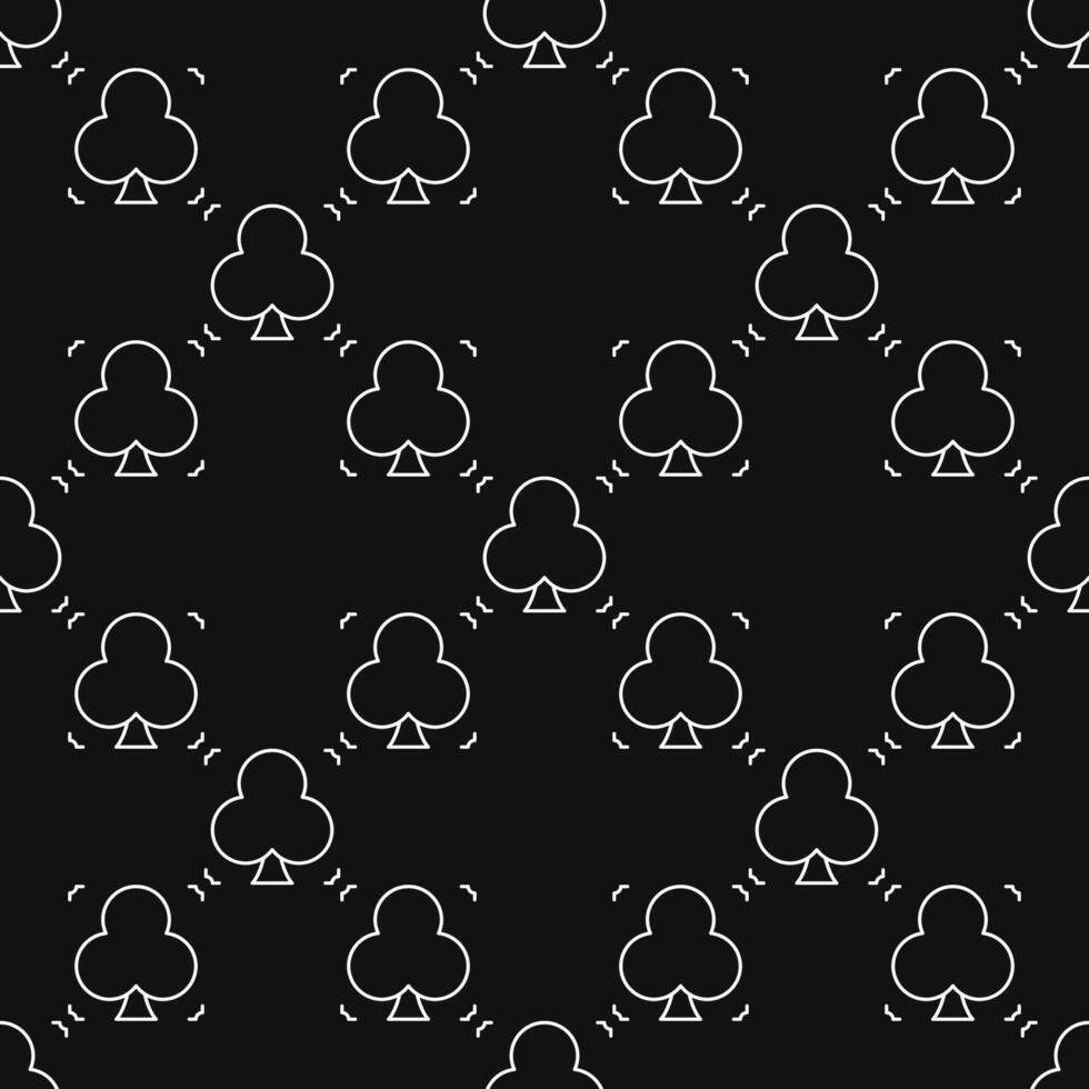 Clubs Playing Card Suit simple linear seamless pattern vector