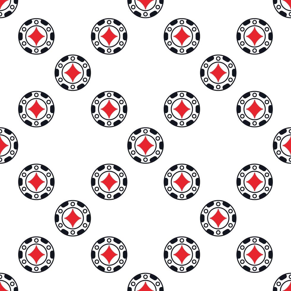 Diamonds Poker Chip solid seamless pattern or background vector