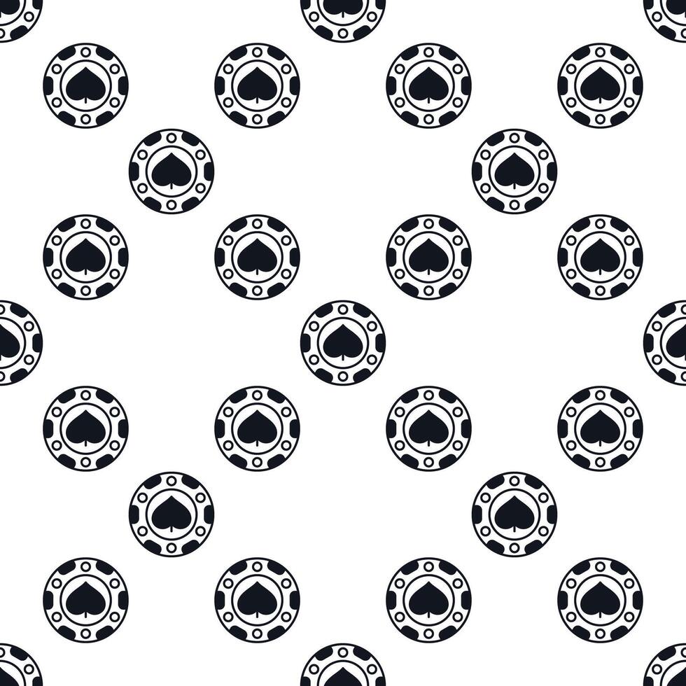 Spades Poker Chip solid seamless pattern or background vector