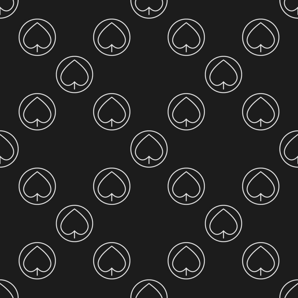 Spades Playing Card Suit round thin line seamless pattern vector