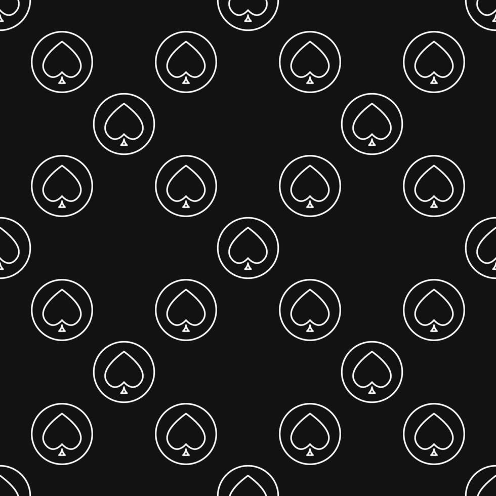 Spades Playing Card Suit in Circle line seamless pattern or background vector