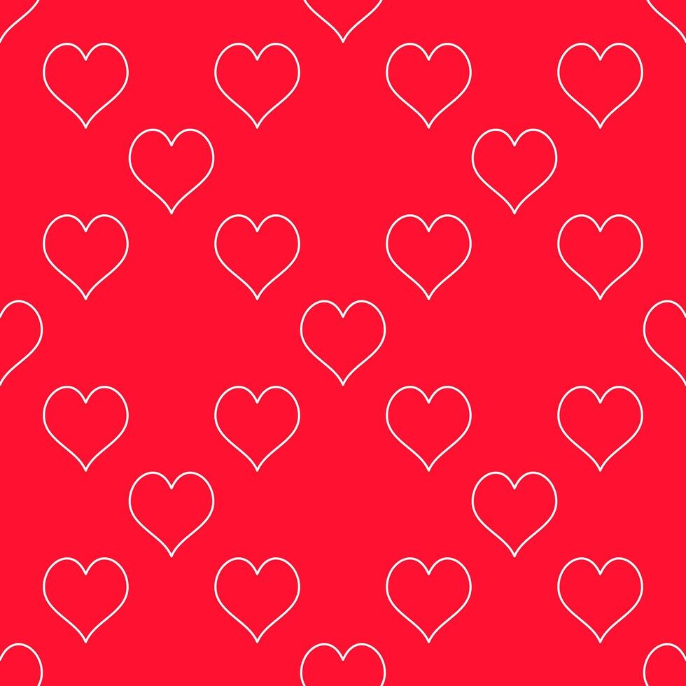 Hearts Playing Card Suit thin line minimal seamless pattern vector