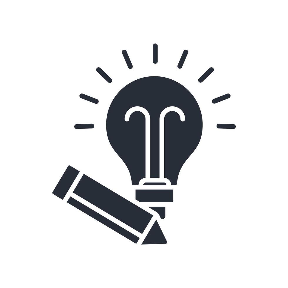 Ideation icons isolated on White Background. Flat vector