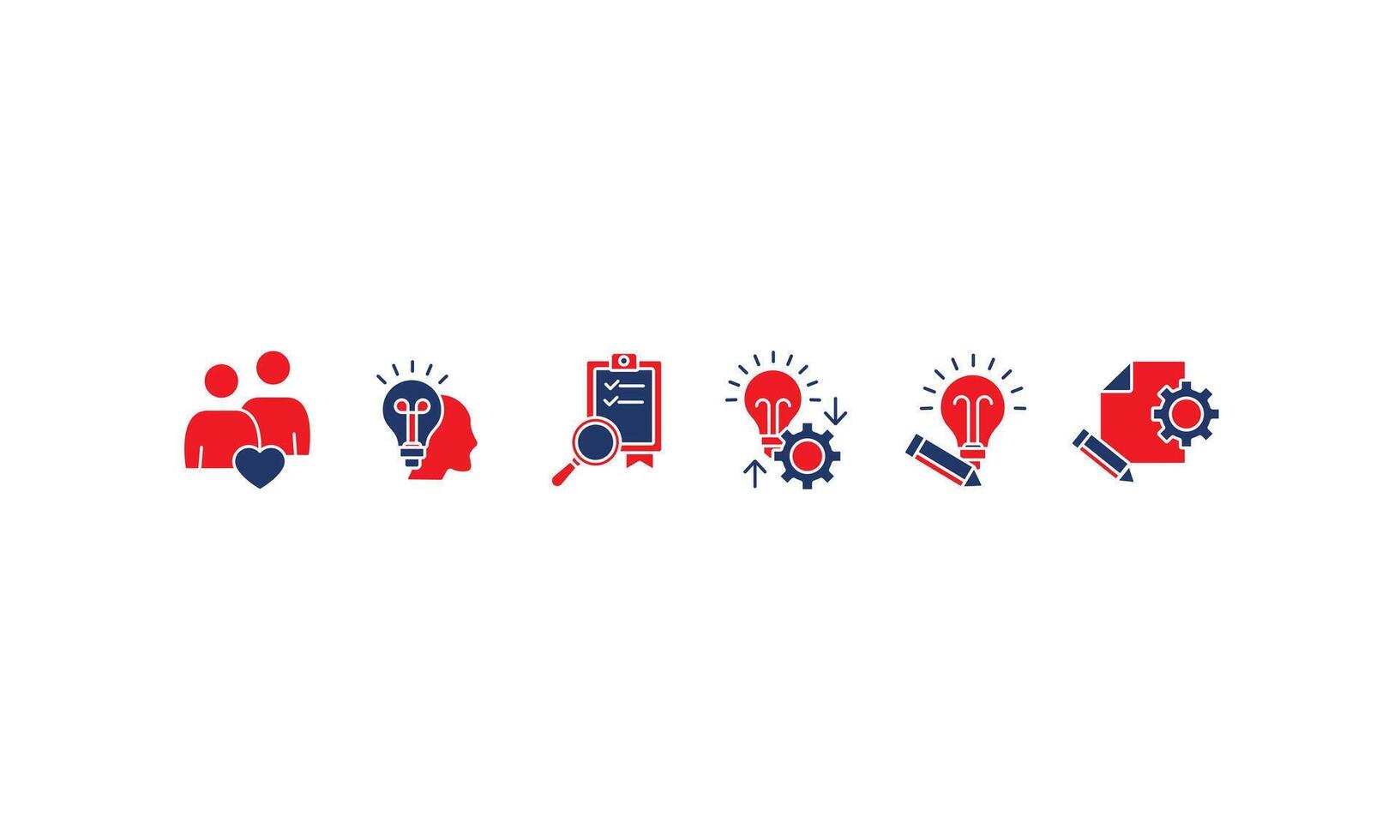 Design thinking icons set isolated on White Background vector