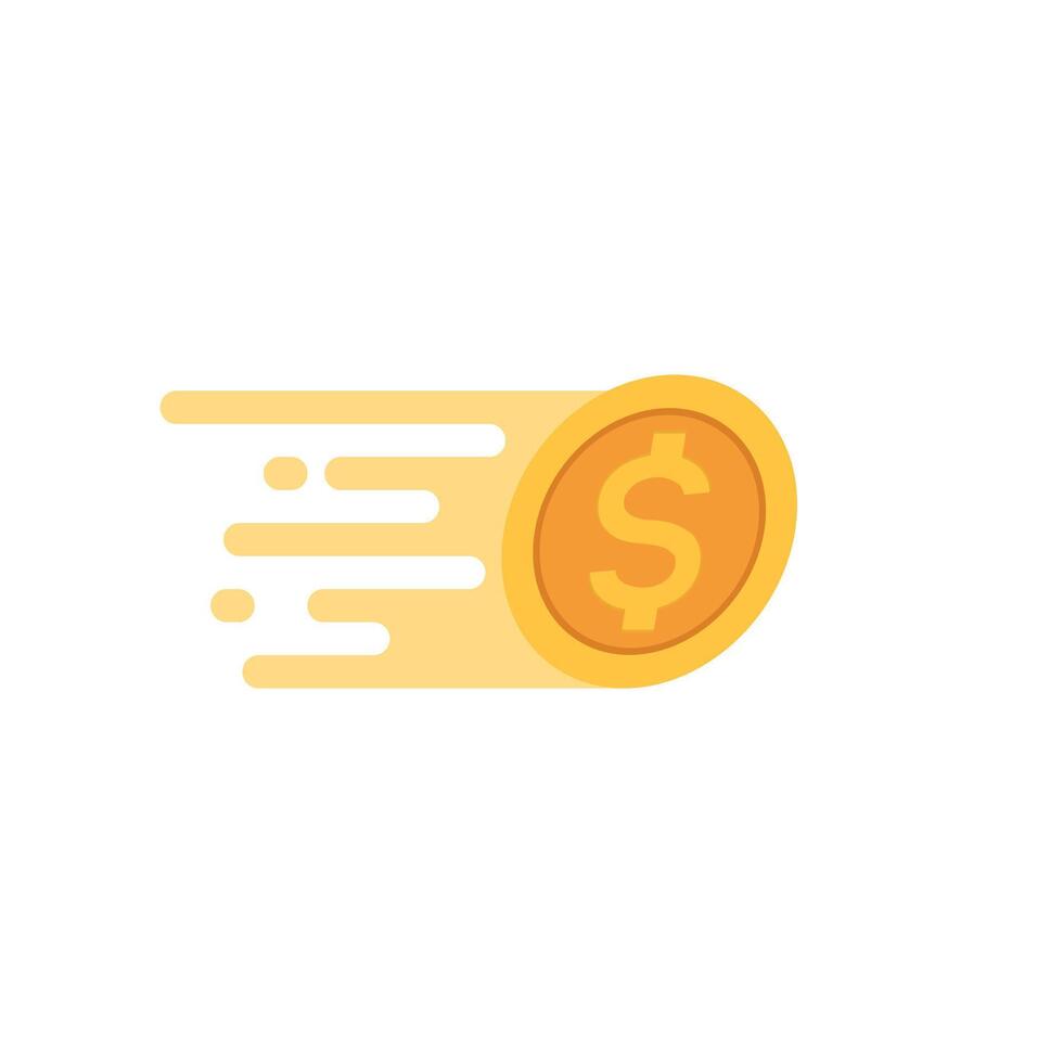 illustration of gold colour coin design, bonus symbol, fast money. vector
