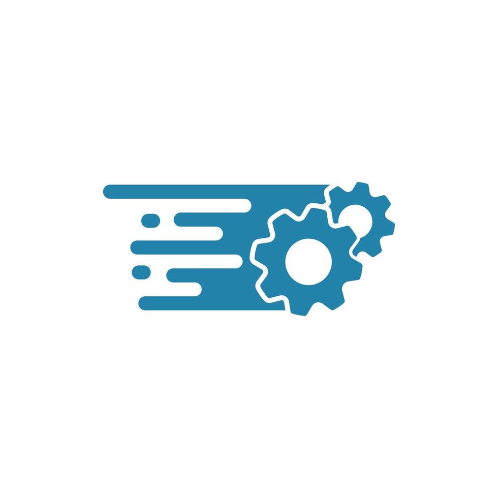 illustration of a flat design of a speed gear, symbolising service excellence. vector