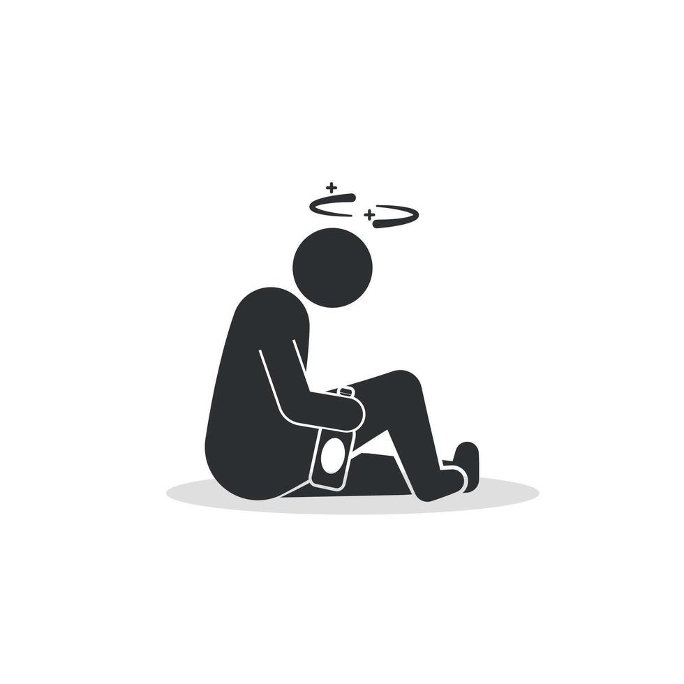A flat design illustration of enjoying an alcoholic beverage. vector