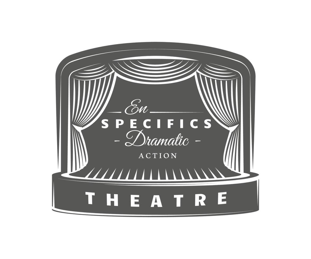 Theatre vintage logo isolated on white background vector