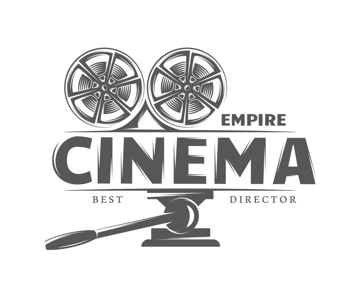 Cinema vintage logo isolated on white background vector