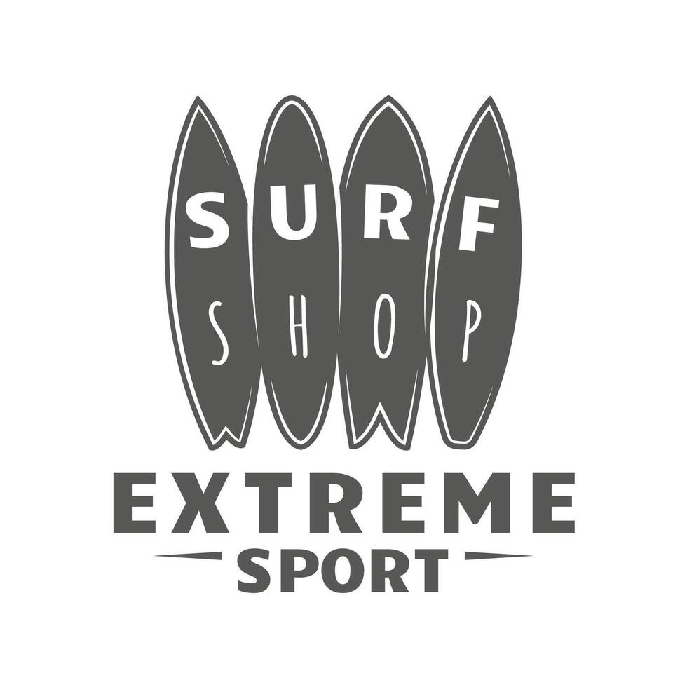 Surfing silhouette logo isolated on white background vector