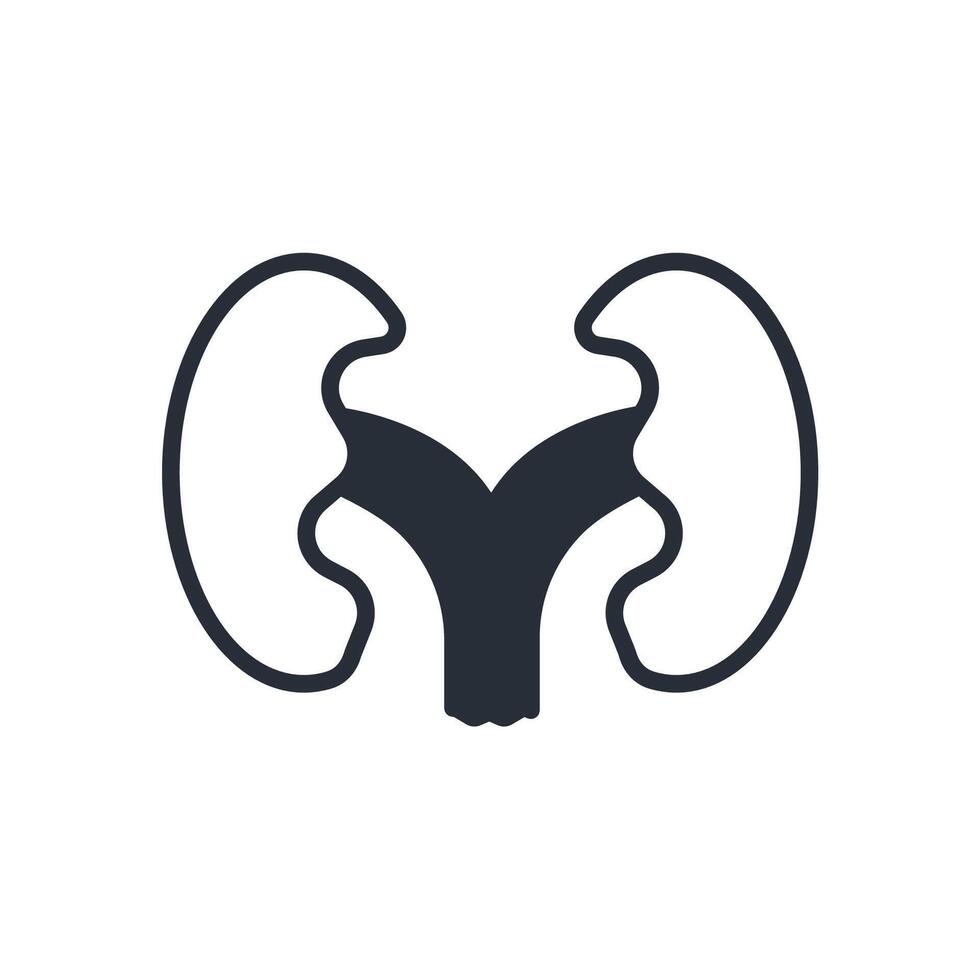 Kidney icon. Editable stroke.linear style sign for use web design,logo.Symbol illustration. vector