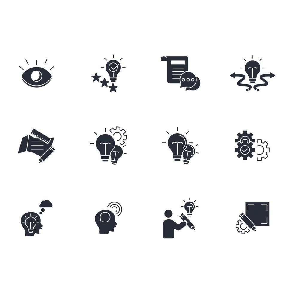 Creativity icon set flat vector