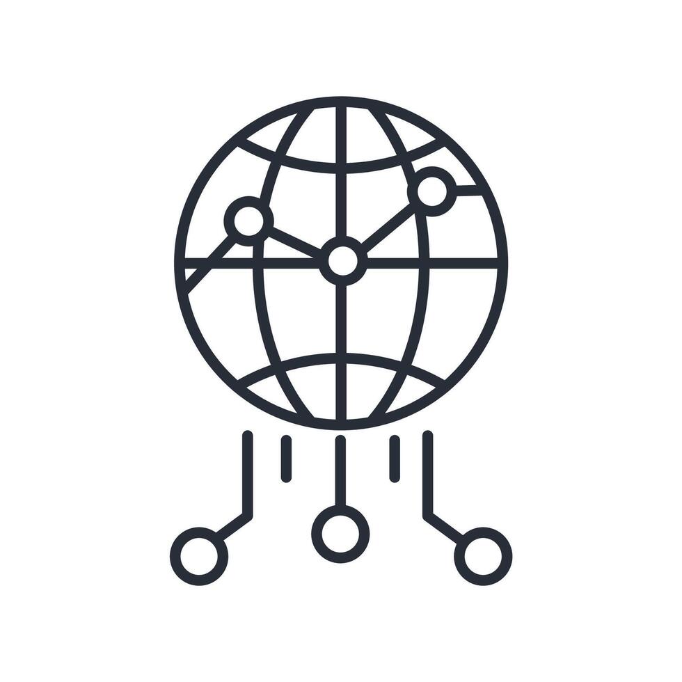 network icon.Editable stroke.linear style sign for use web design,logo.Symbol illustration. vector