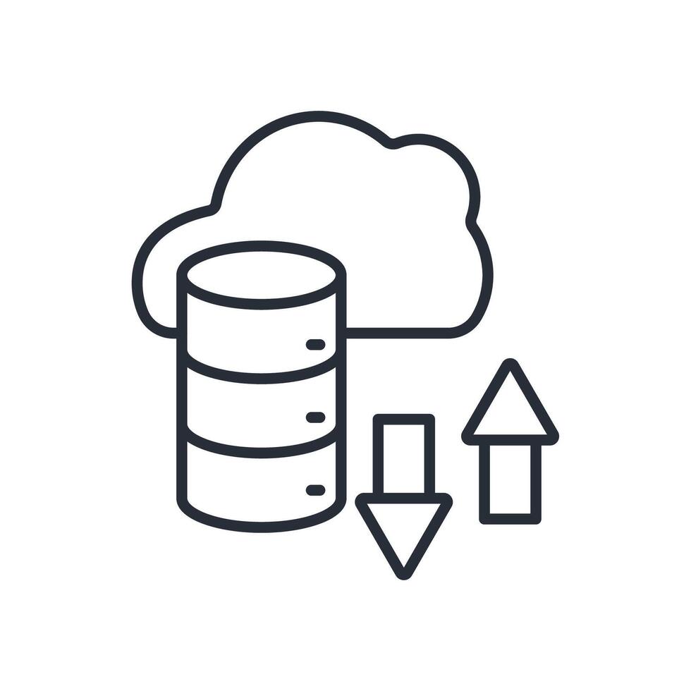 data transfer icon.Editable stroke.linear style sign for use web design,logo.Symbol illustration. vector