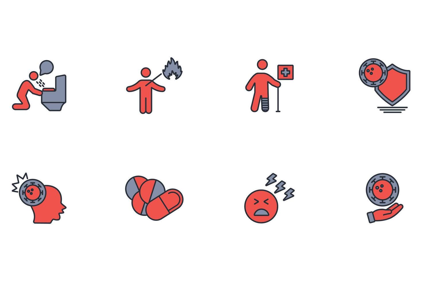 sickness colours icon vector