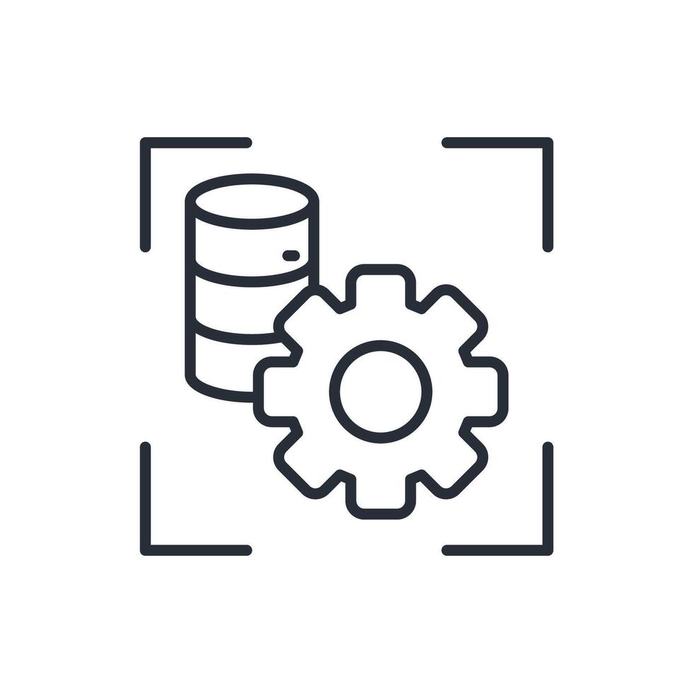 Data management icon.Editable stroke.linear style sign for use web design,logo.Symbol illustration. vector