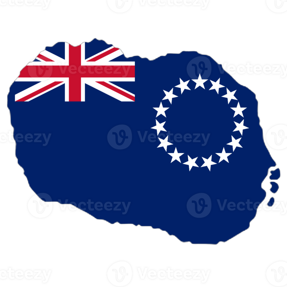 Cook Islands flag on the map png