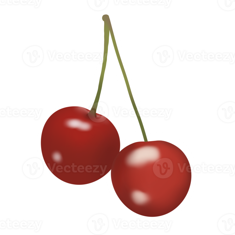 Red glossy cherry png