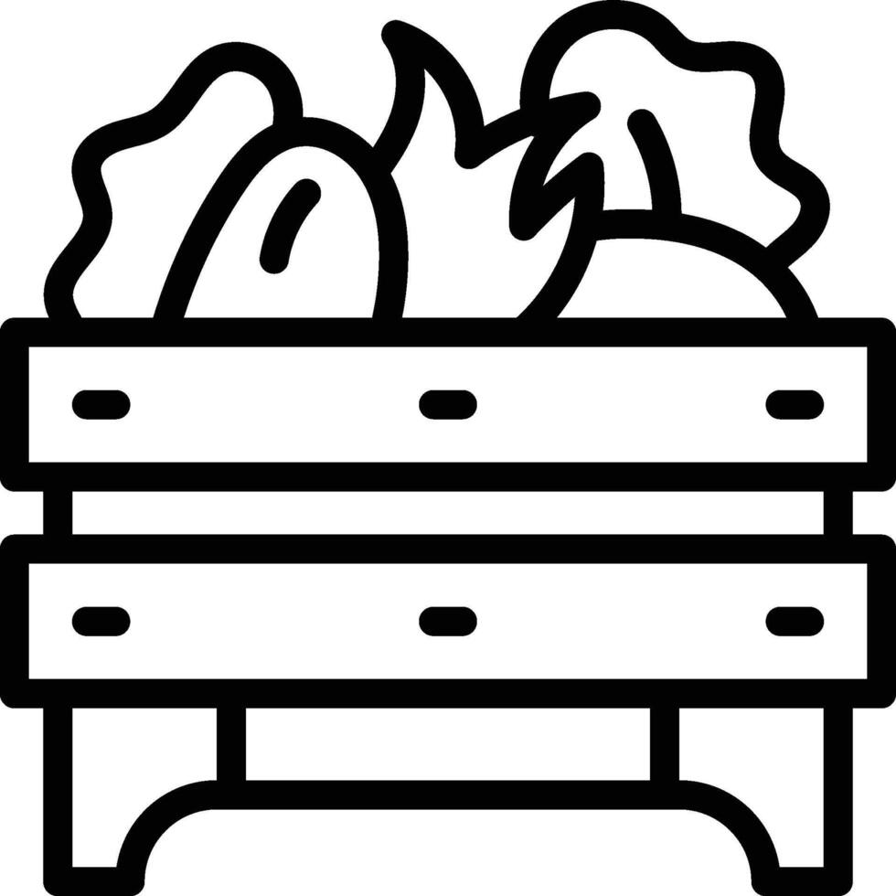 Wooden Basket Icon. Vegetables Basket Icon vector