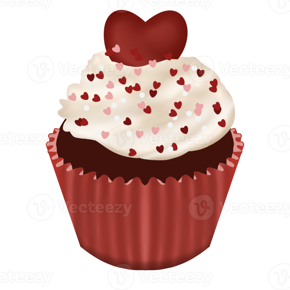 Cupcake valentine theme with love sparkle png