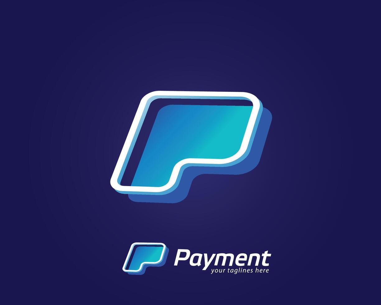 modern and simple letter p payment symbol vector