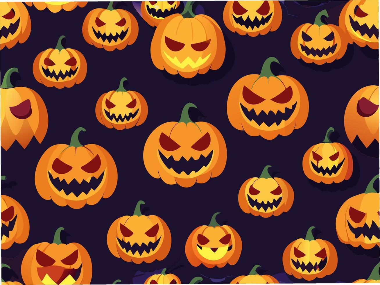 Spooky jack-o'-lanterns seamless pattern halloween theme digital artwork creative design vector
