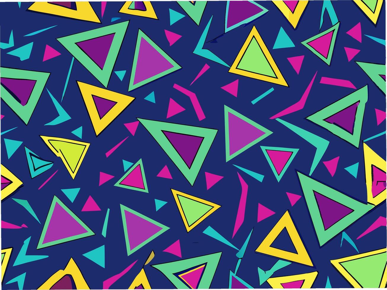 Vibrant geometric shapes pattern digital art modern design abstract environment seamless visuals vector