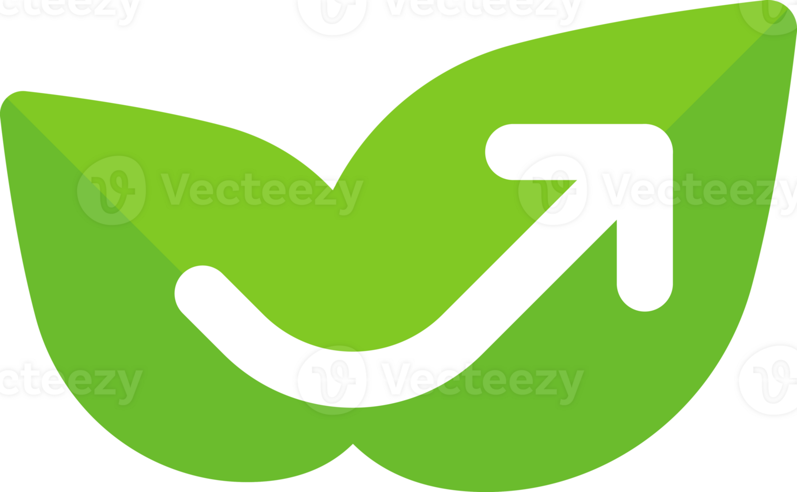 Sustainable growth green leaf logo icon png