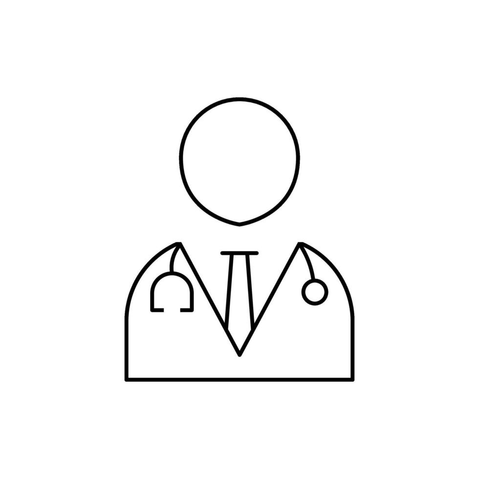 Doctor line icon on white background. vector