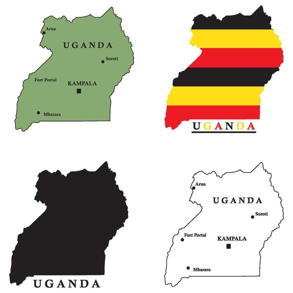 Uganda country map design vector