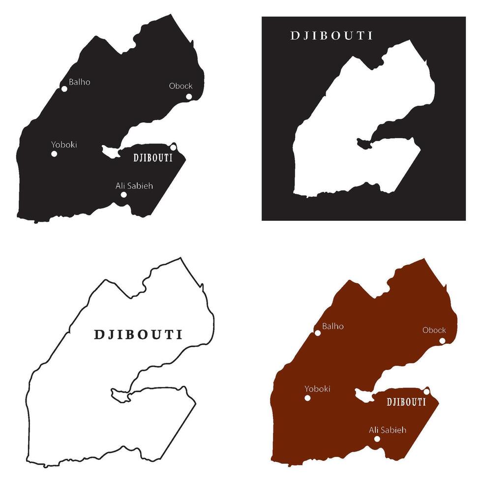 Djibouti country map design vector