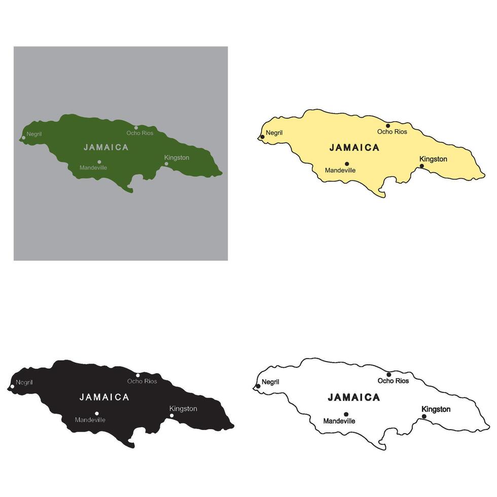 Map of jamaica icon vector