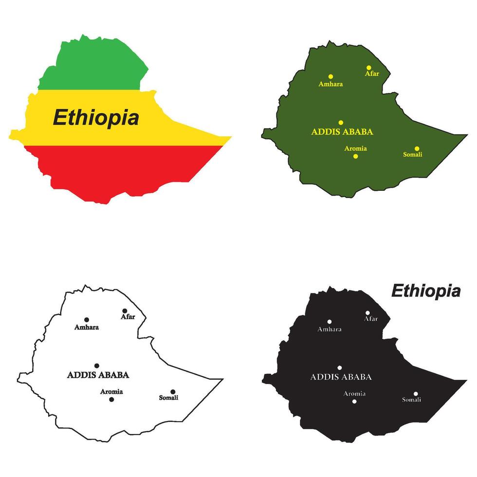 Ethiopia country map design vector