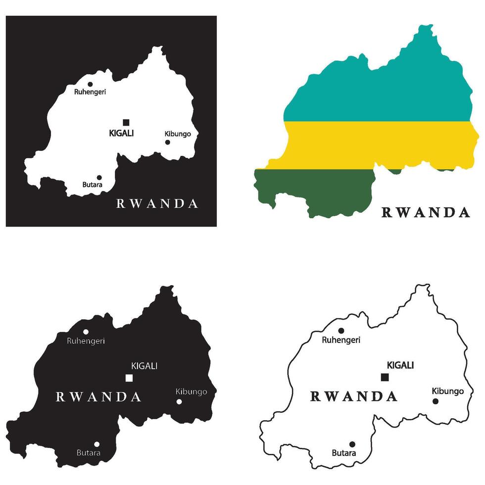 Rwanda country map icon vector