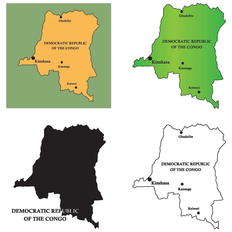 Democratic Republic of the Congo country map design vector