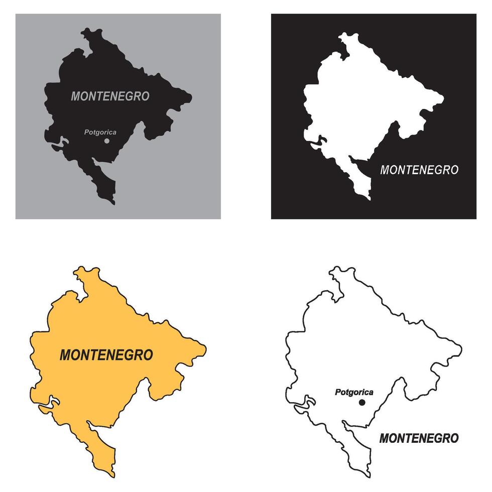 Montenegro map icon vector