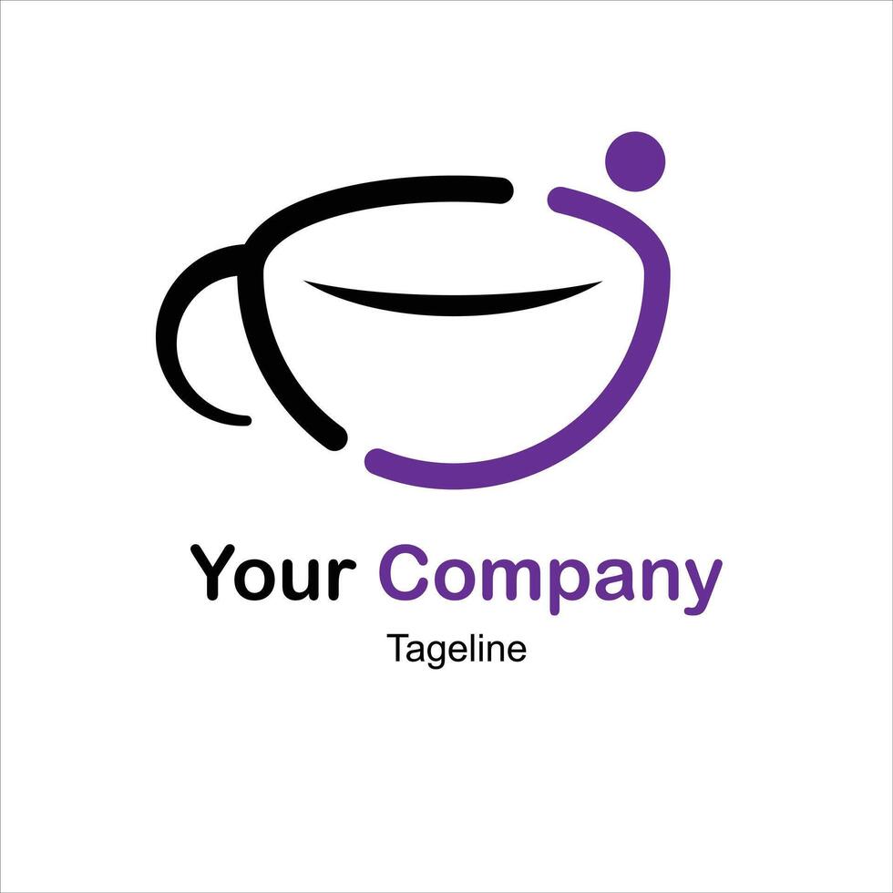 Coffee Cup Logo Design from Two Letters vector