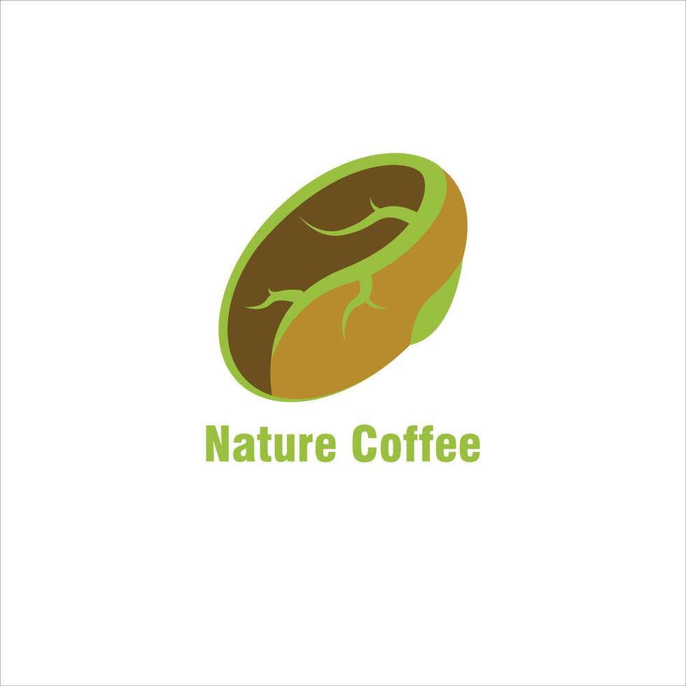 Coffee Nature Logo Design Plants surrounding coffee beans vector