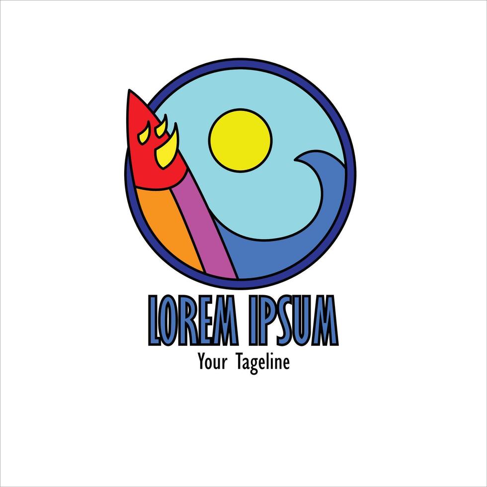 Surf logo design with simple and meaningful shape vector