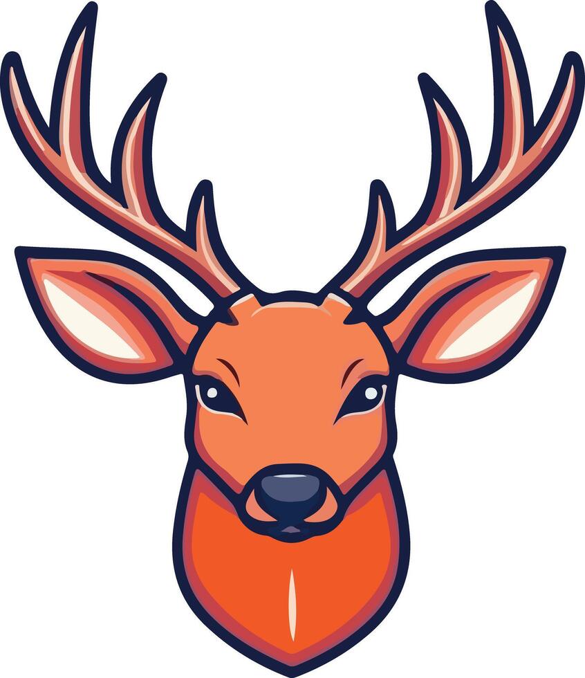 A cute deer head cartoon on white background vector